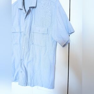 Fox Vintage Pale Blue, Cotton Button-Up Shirt. Men's Large.